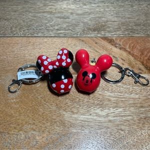 Disney Parks Mickey and Minnie Balloon Popcorn Bucket Keychain Bundle